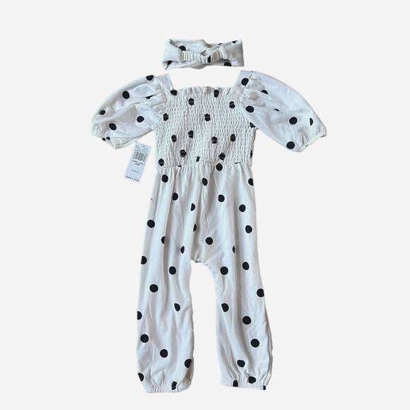 NWT Jessica Simpson Smocked Romper and Headband Set Size 24 Months - Picture 5 of 5